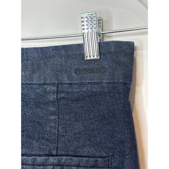 Express Super High Rise Flare Jeans Dark Wash Bootcut Stretch Denim Size 2R - Picture 13 of 14
